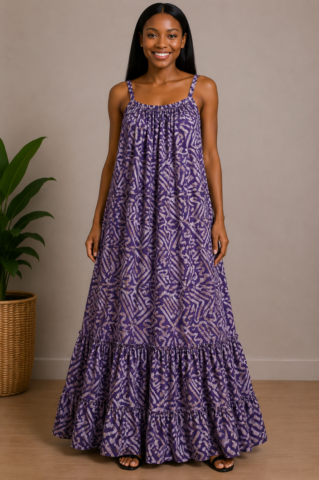 *Adire Sweetheart Maxi Dress | African Print Dress | Agbeke Style
