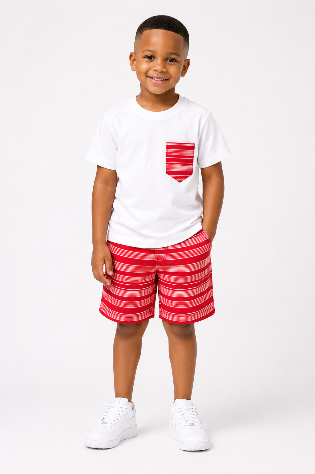 *Unisex Asooke Shorts & Tee Set | African Print Kids' 2-Piece Set | Agbeke Style