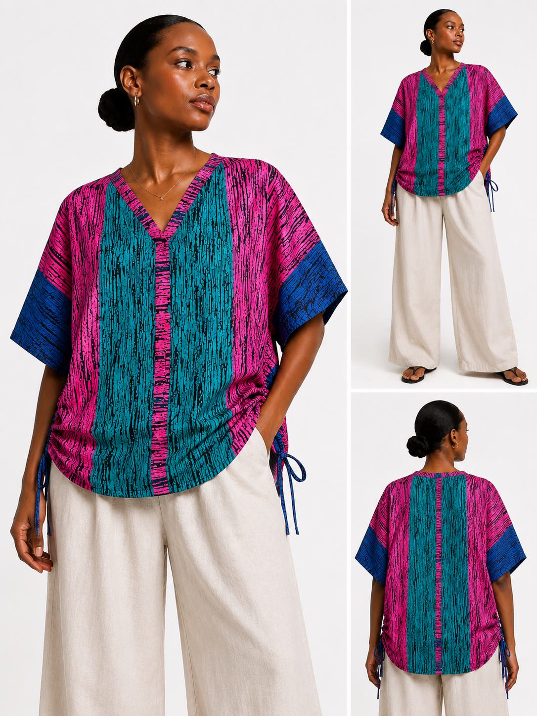 Ankara Oversized Ruched Sides Top| African Print Top | Agbeke Style