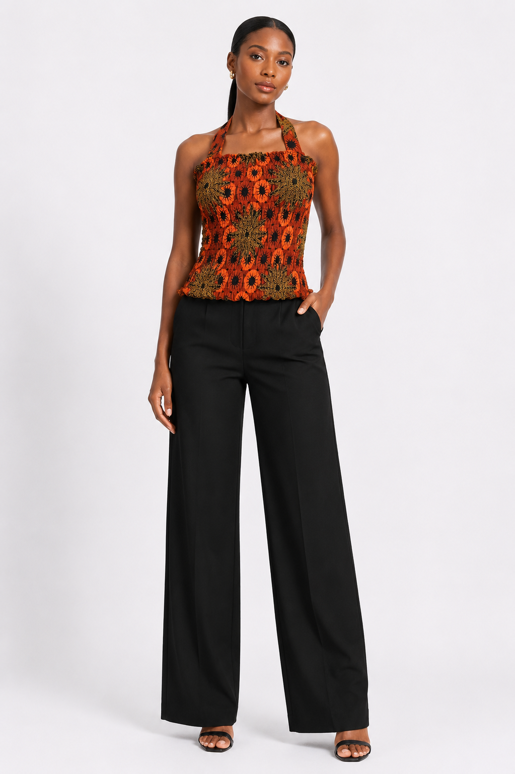 *Ankara Smocked Halter Top | African Print Top | Agbeke Style