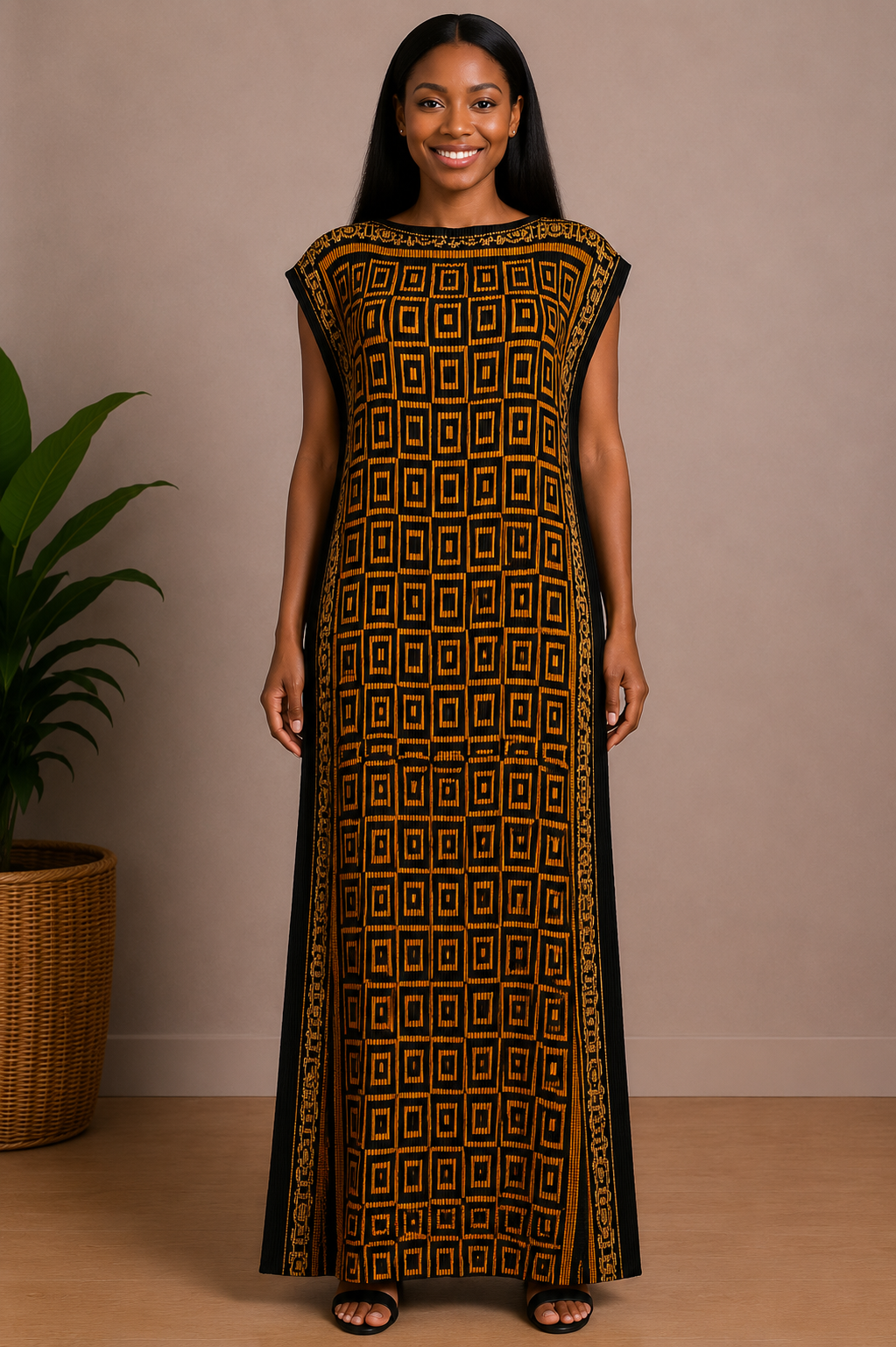 Miyaki Pleated Maxi Gown | Flowy Statement Dress | Agbeke Style