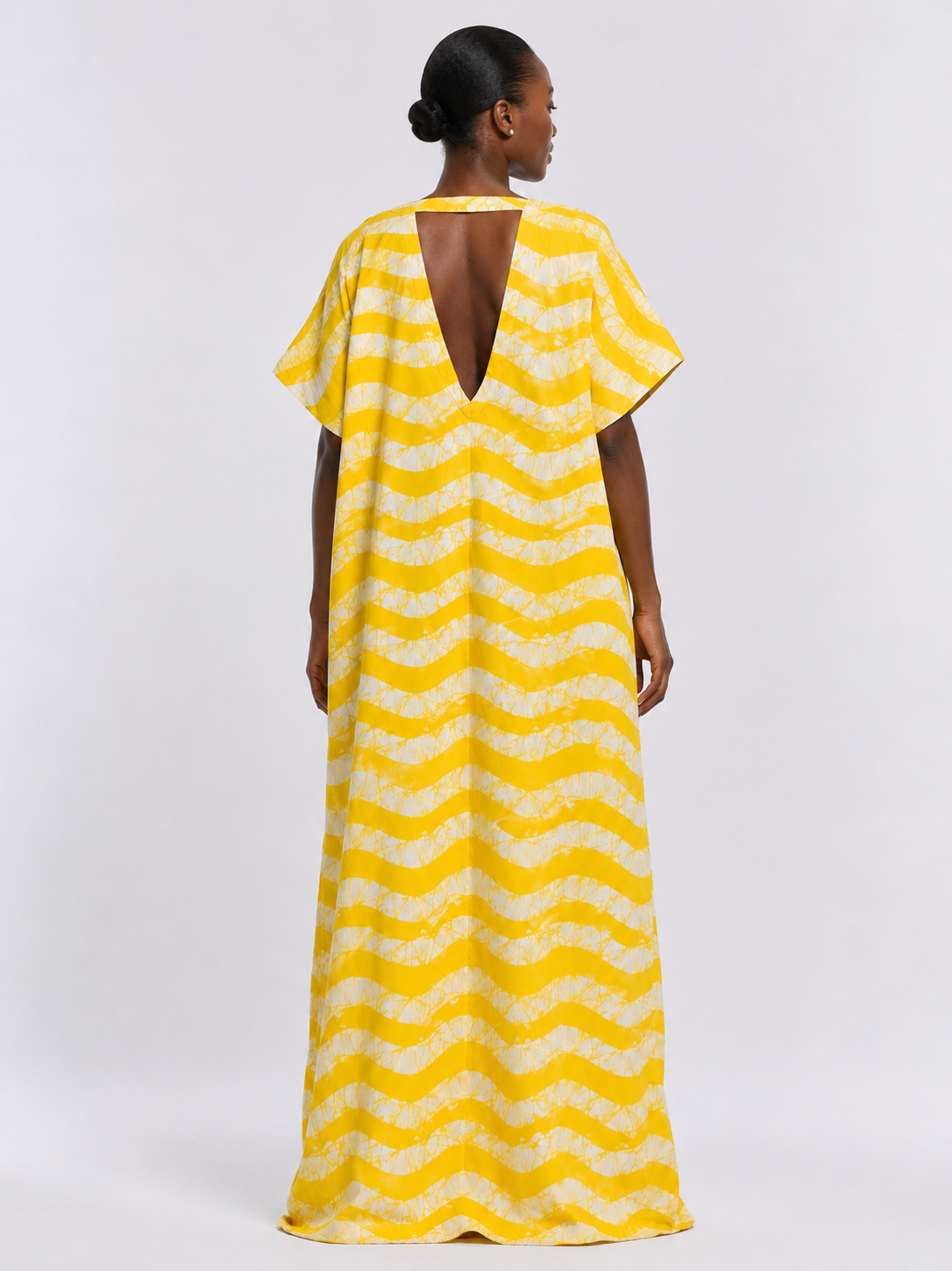 *Ankara V-Neck 1-Stripe Back Maxi Dress  | African Print Bubu| Agbeke Style
