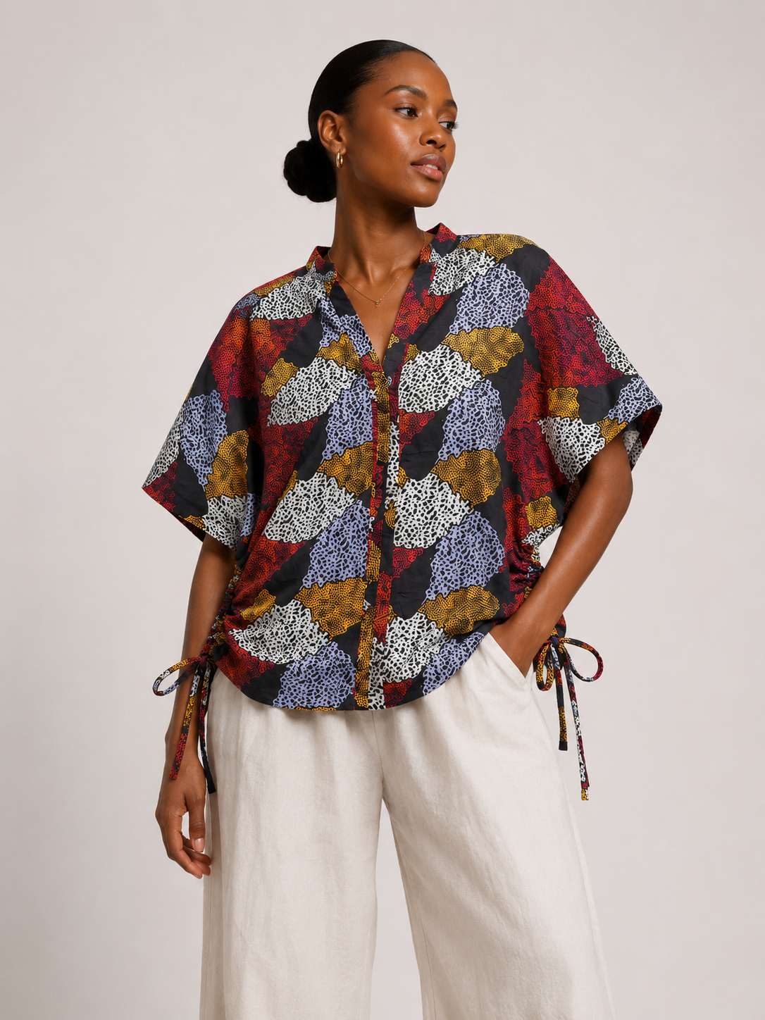 Ankara Oversized Ruched Sides Top| African Print Top | Agbeke Style