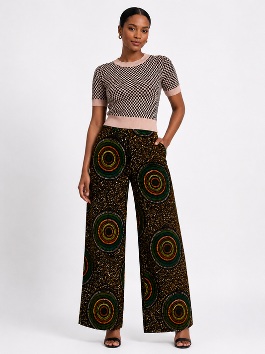 *Checkered Knit Crop Top | Women's Statement Top | Agbeke Style