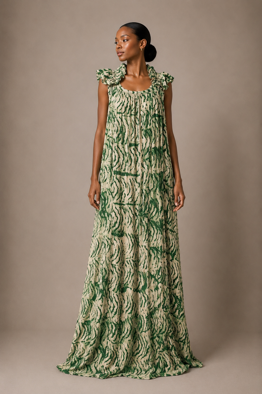 *Adire Ruffle Strap Maxi Dress | African Print Sundress | Agbeke Style