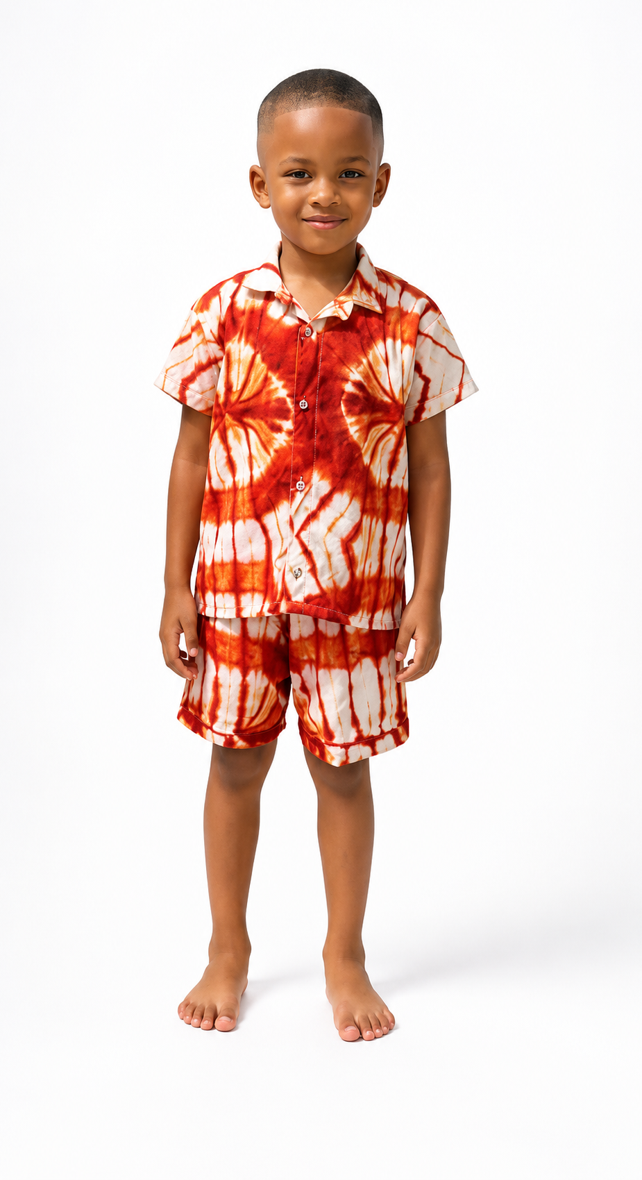 **Printed Shirt & Shorts Set | Boys' 2-Piece Set | Agbeke Style