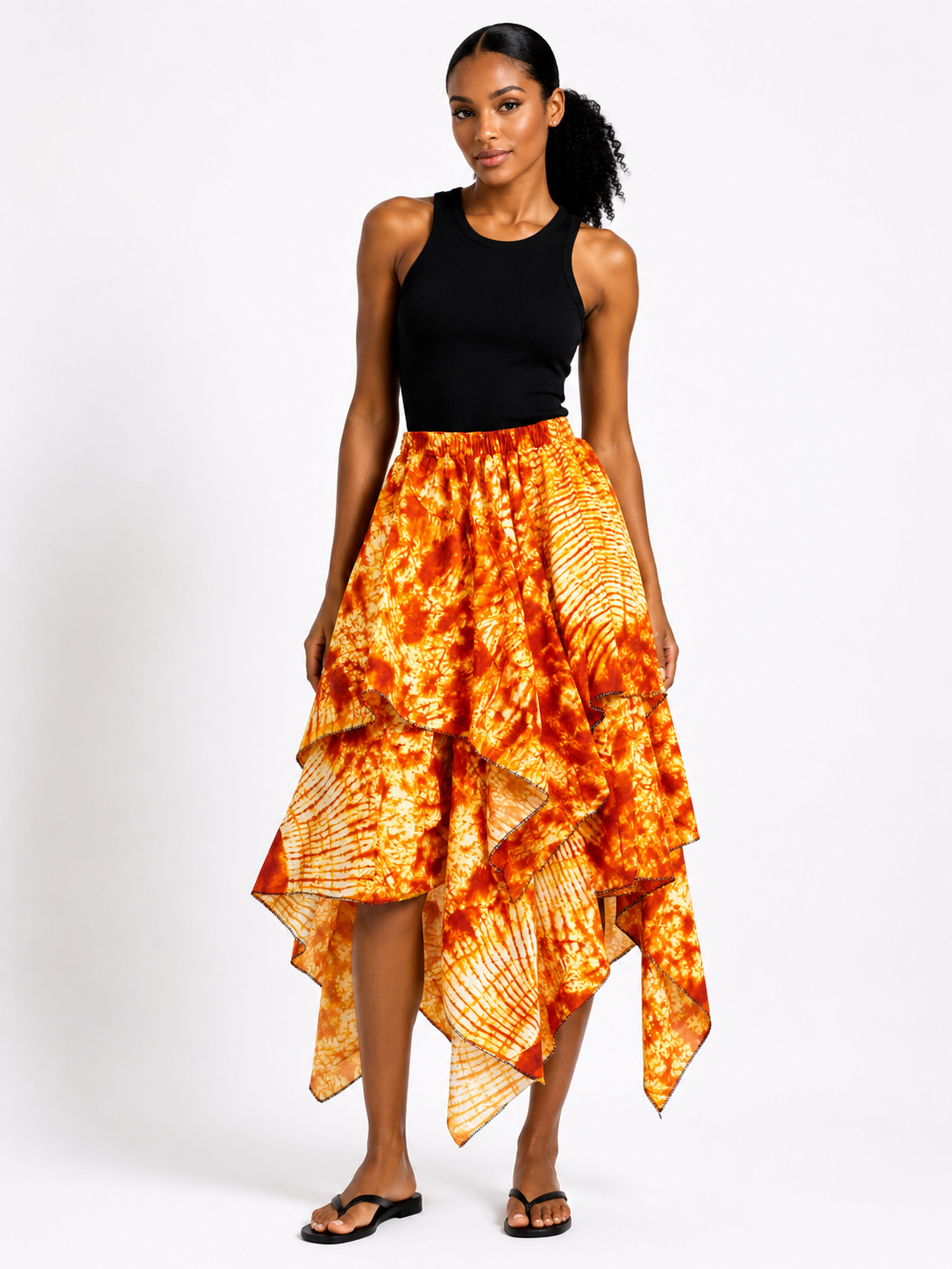 *Ankara Handkerchief Hem Skirt | African Print Skirt | Agbeke Style
