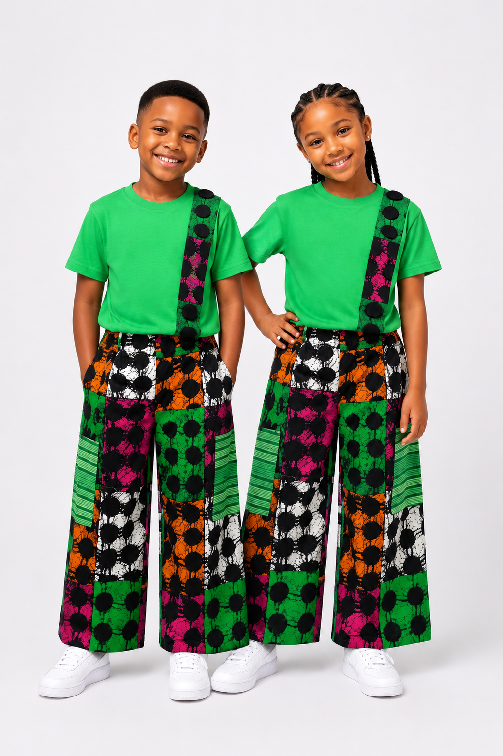 Ankara print Wide-Leg Pants & Tee Set | African Print Kids' Set | Agbeke Style