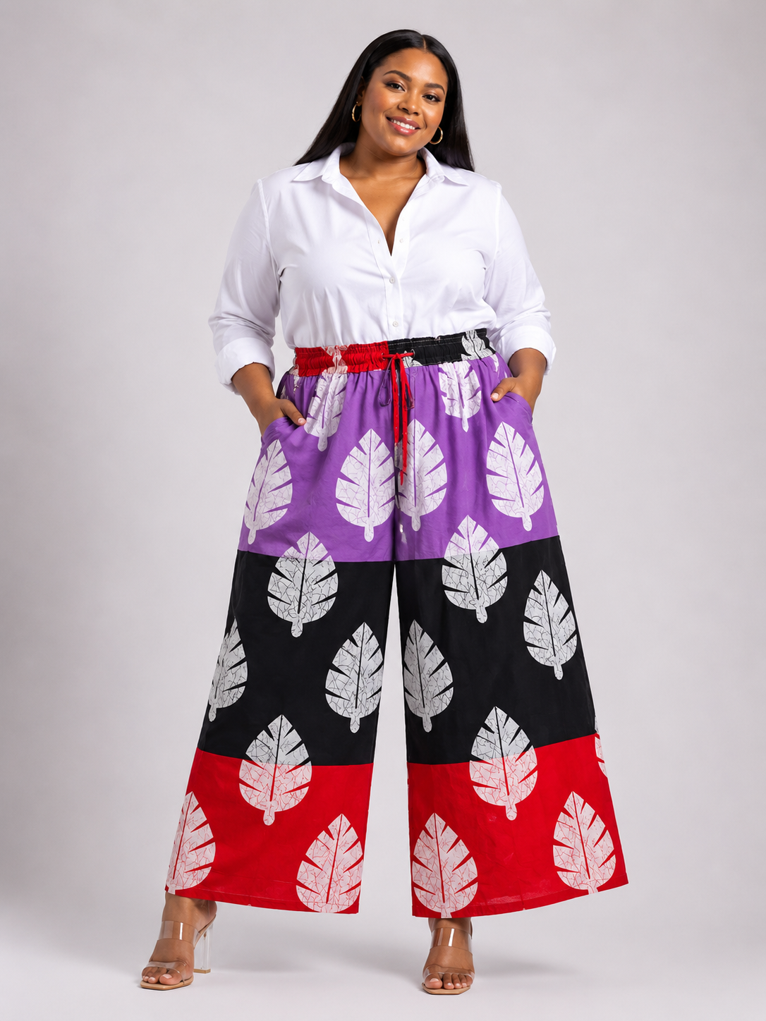 *Ankara Print Wide-Leg Pants For Plus Size | African Print Trousers | Agbeke Style