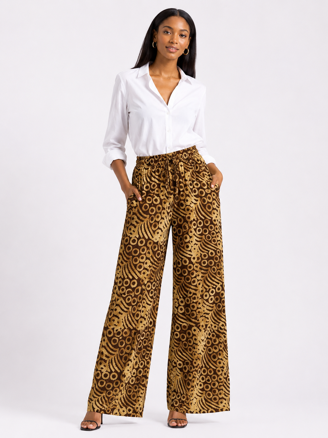 *Adire Wide Leg Pants | African Print Trousers | Agbeke Style