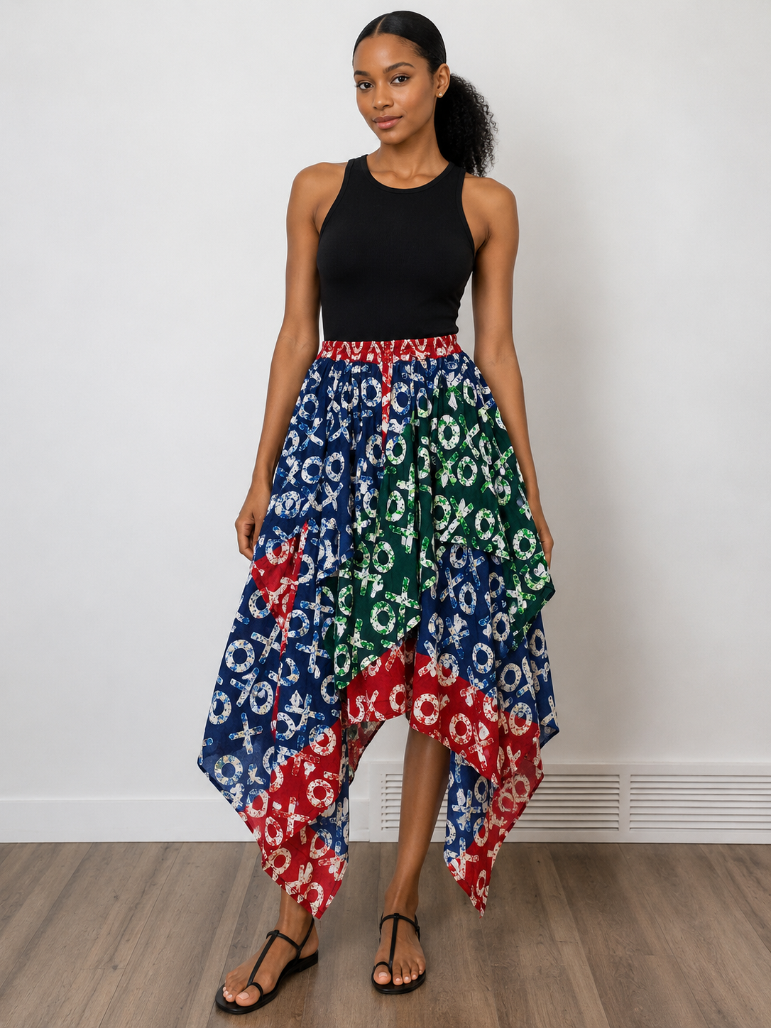 *Ankara Handkerchief Hem Skirt | African Print Skirt | Agbeke Style