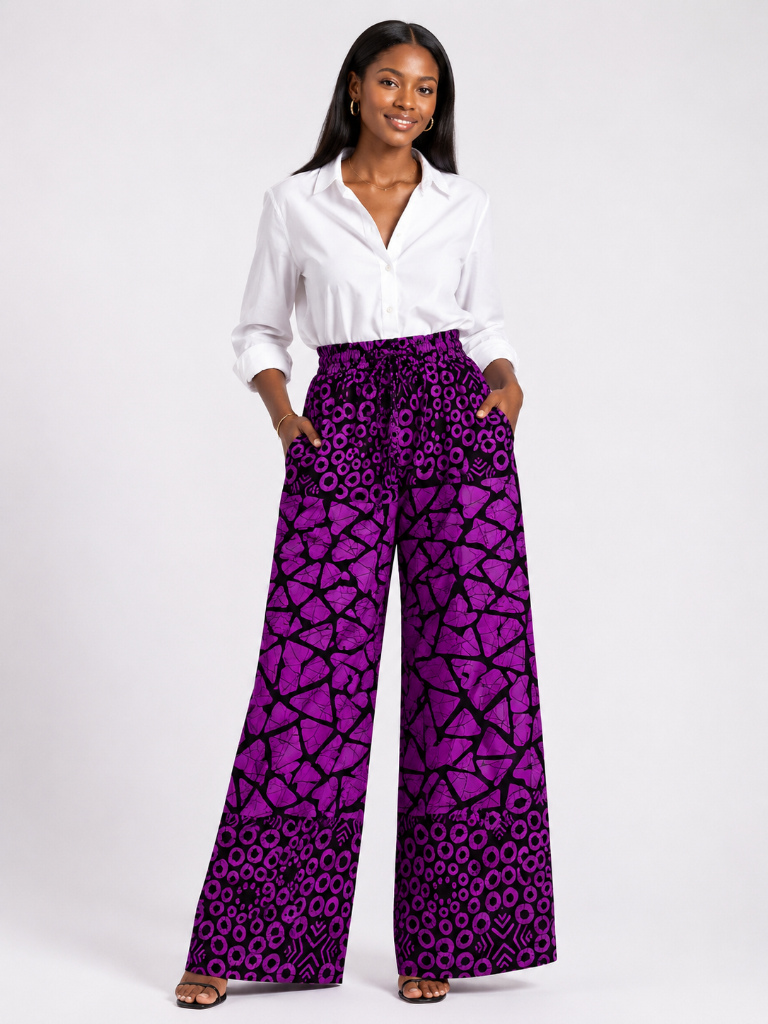 *Ankara Wide Leg Palazzo Pants | African Print Trousers | Agbeke Style