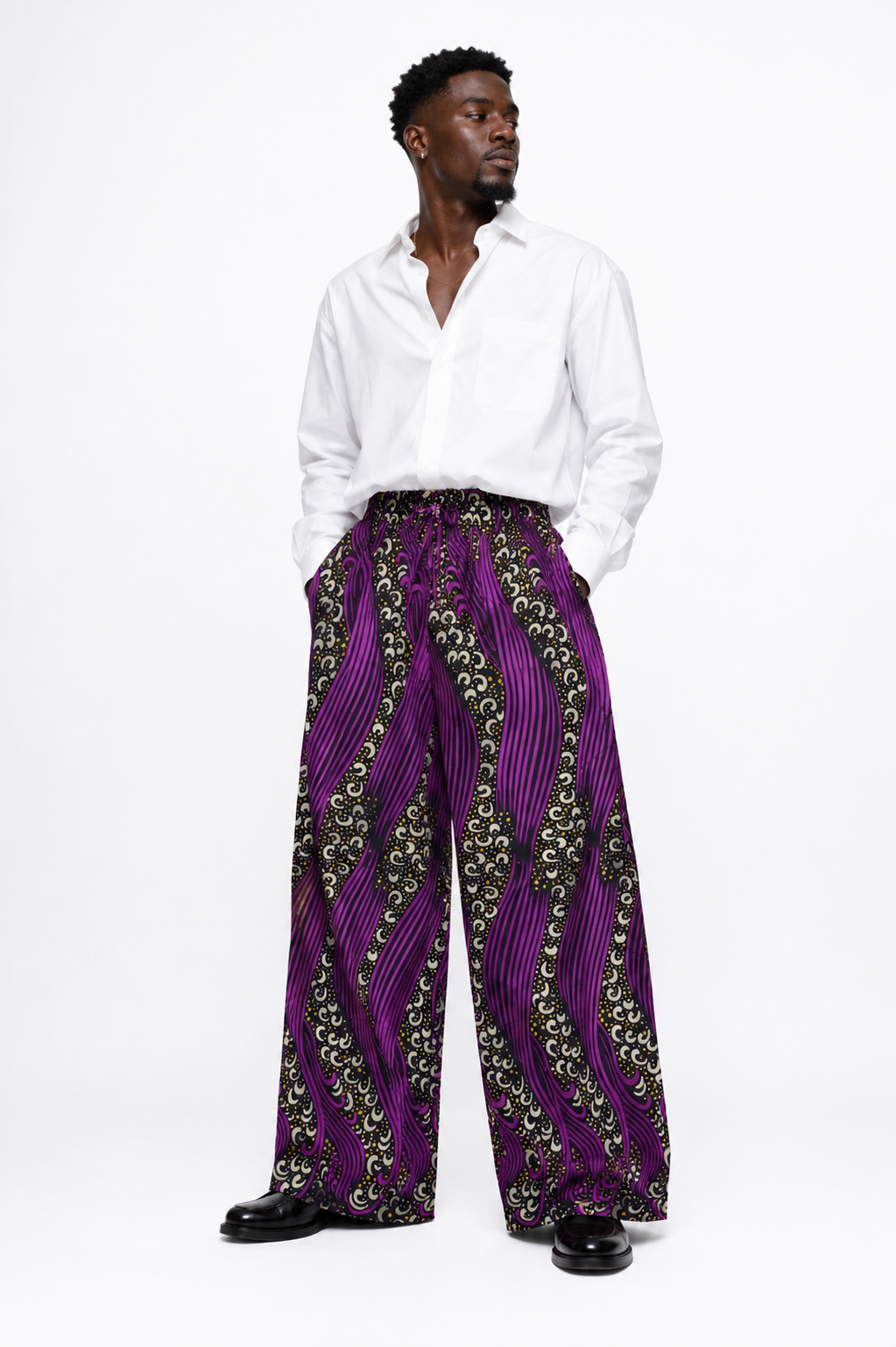 African Print Palazzo Pants for Men | Wide-Leg Trousers | Agbeke Style