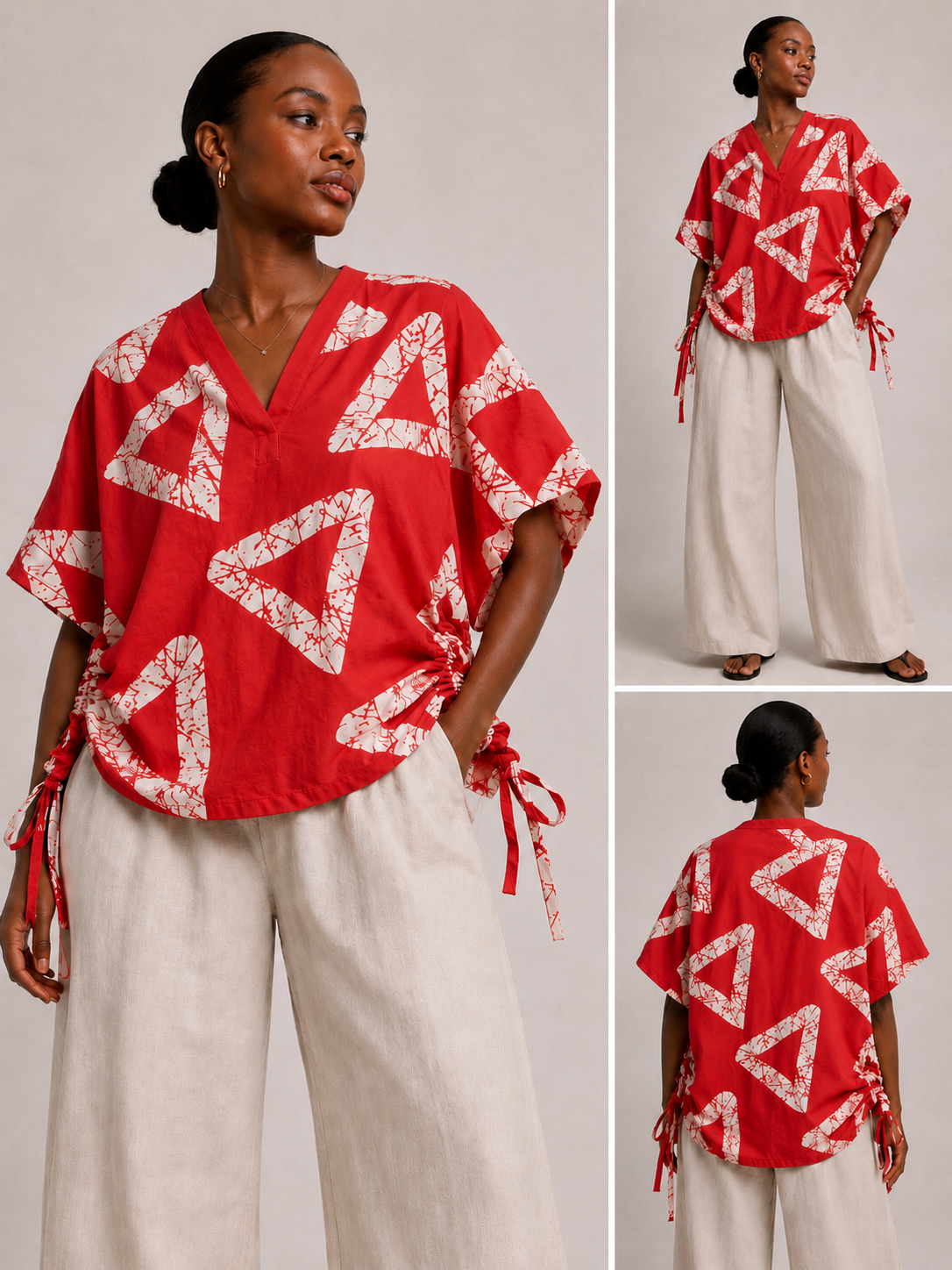 Ankara Oversized Ruched Sides Top| African Print Top | Agbeke Style