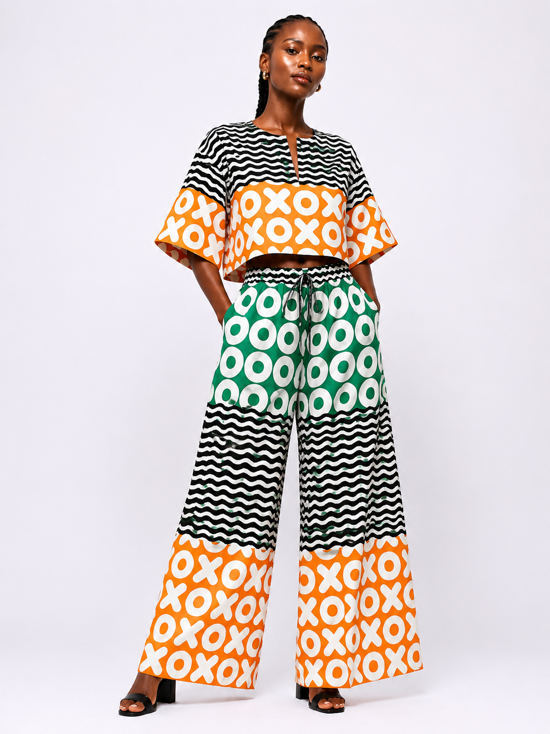 Ankara Crop Top & Wide Leg Palazzo Set | African Print Co-ord | Agbeke Style