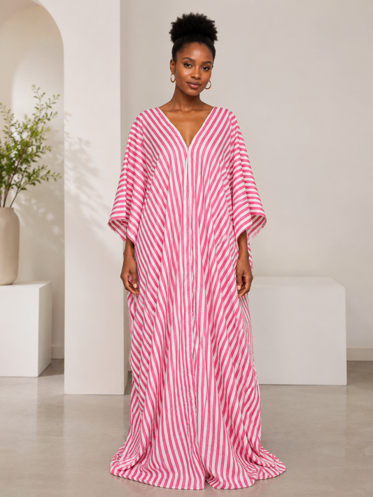 *Stripe Kaftan Maxi Dress | Women's Oversized Kaftan | Agbeke Style