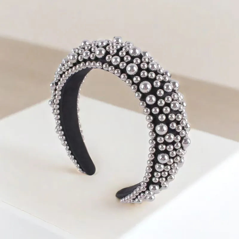 Pearl Encrusted Wide Headband | Statement Hair Accessory | Agbeke Style