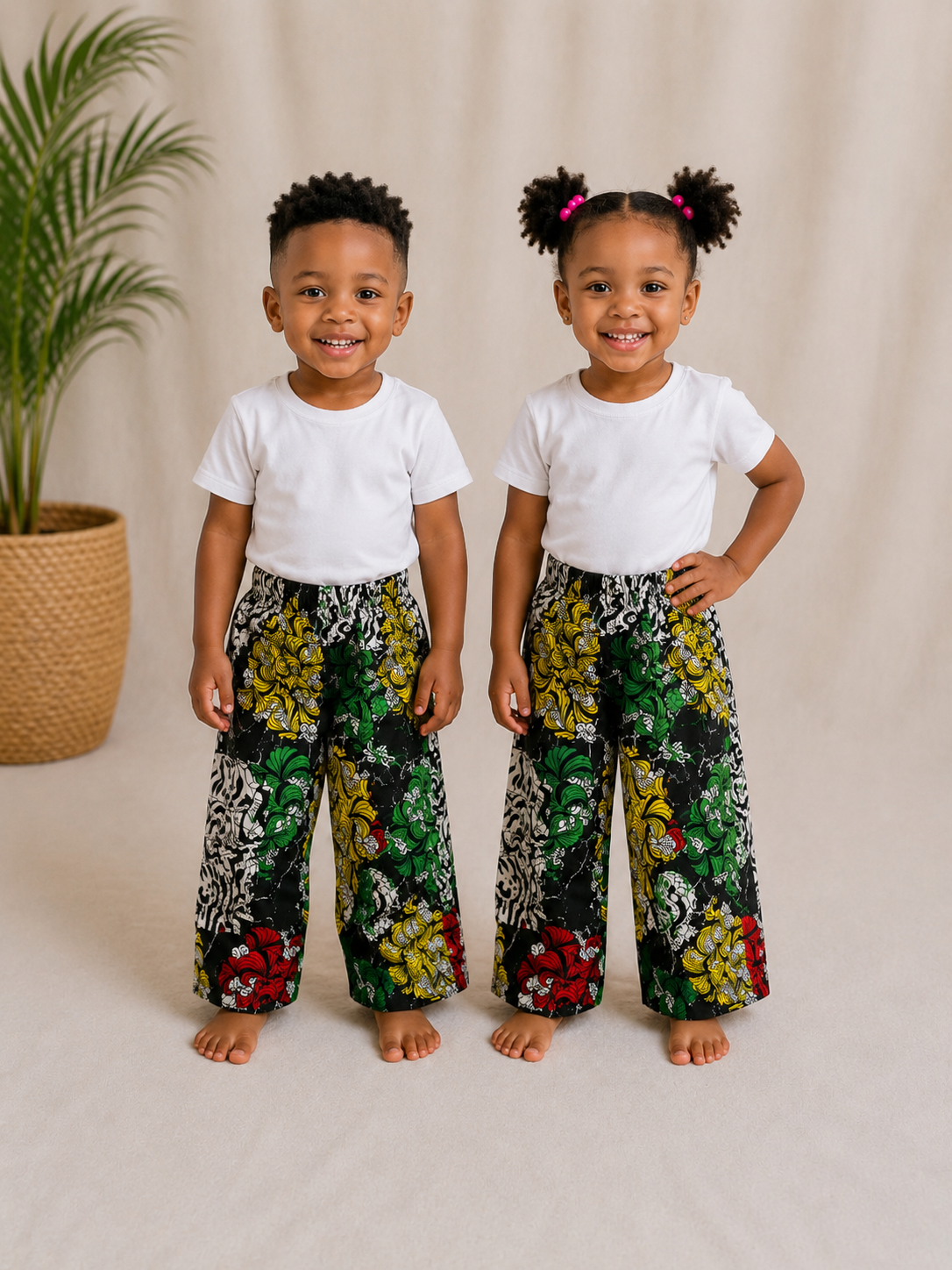 Kids Ankara Wide Leg Pants | African Print Trousers | Agbeke Style