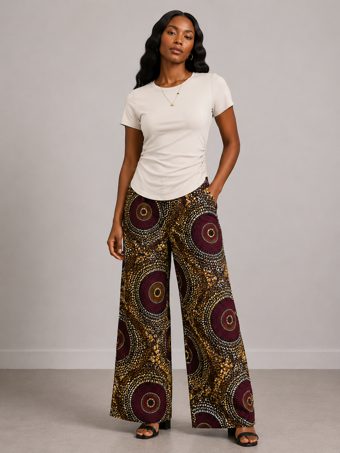 *Ruched Crew Neck T-Shirt | Agbeke Style
