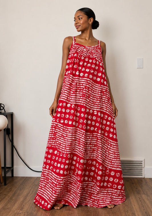 *Ankara Strappy Maxi Dress | African Print Sundress | Agbeke Style