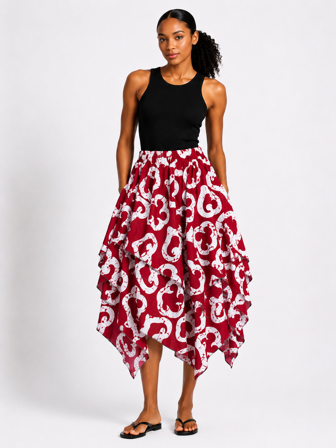 *Ankara Handkerchief Hem Skirt | African Print Skirt | Agbeke Style