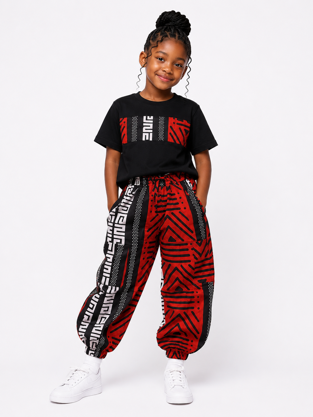 Ankara print Joggers & Tee Set | African Print Kids' Set | Agbeke Style