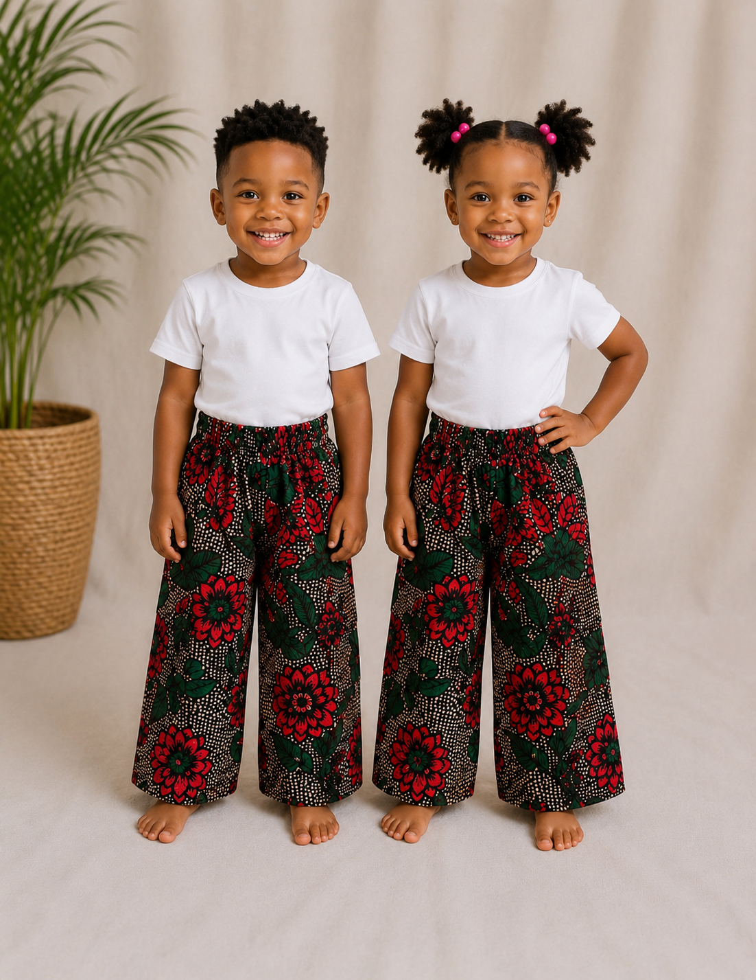 Kids Ankara Wide Leg Pants | African Print Trousers | Agbeke Style