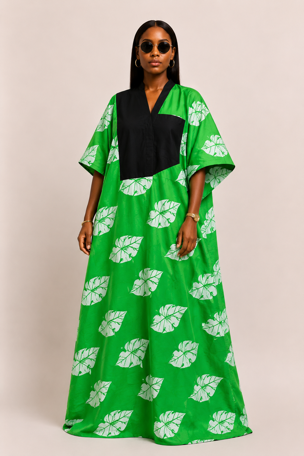 Ankara & Asooke Yoke Bubu Maxi Dress | African Print Kaftan | Agbeke Style