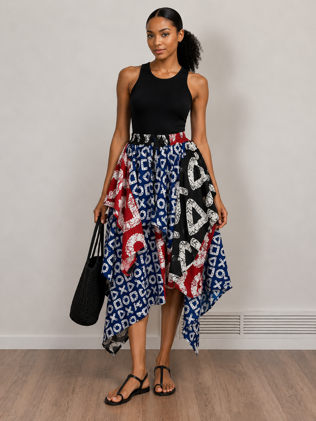 *Ankara Handkerchief Hem Skirt | African Print Skirt | Agbeke Style