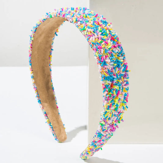 Rainbow Sprinkle Wide Headband | Statement Hair Accessory | Agbeke Style