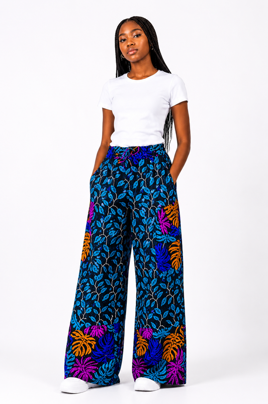 Ankara Wide-Leg Pants  for Kids| African Print Kids' Trousers | Agbeke Style