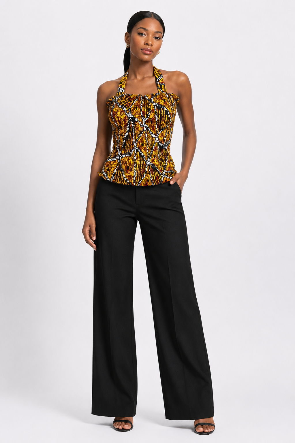 *Ankara Smocked Halter Top | African Print Top | Agbeke Style