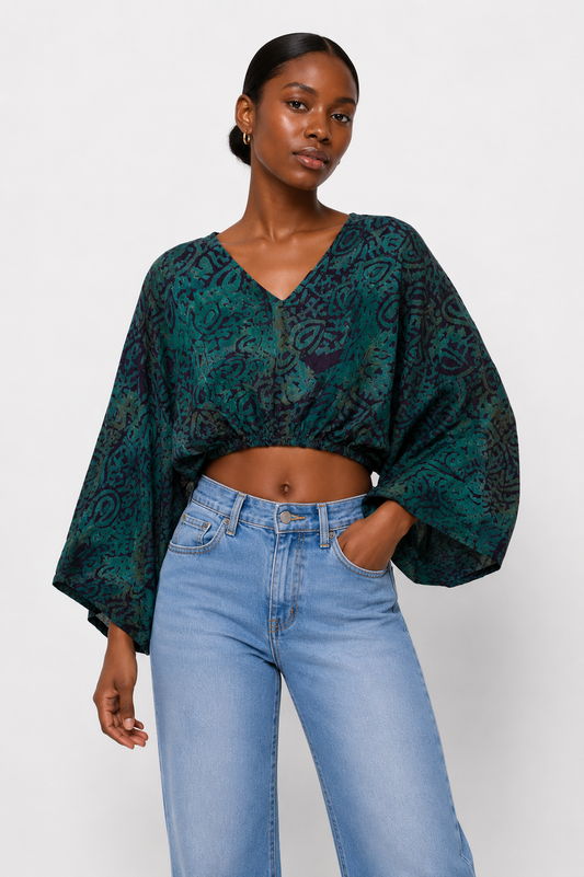 Adire Crop Top | African Print | Agbeke Style