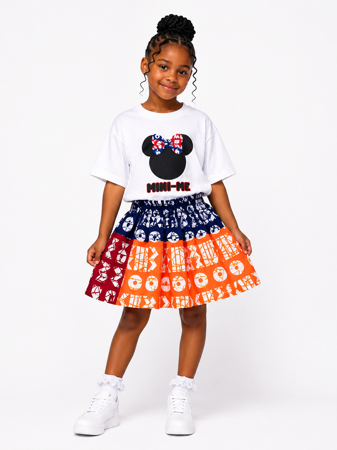 *Ankara Patchwork Tiered Skirt & Tee Set | African Print Kids' Set | Agbeke Style