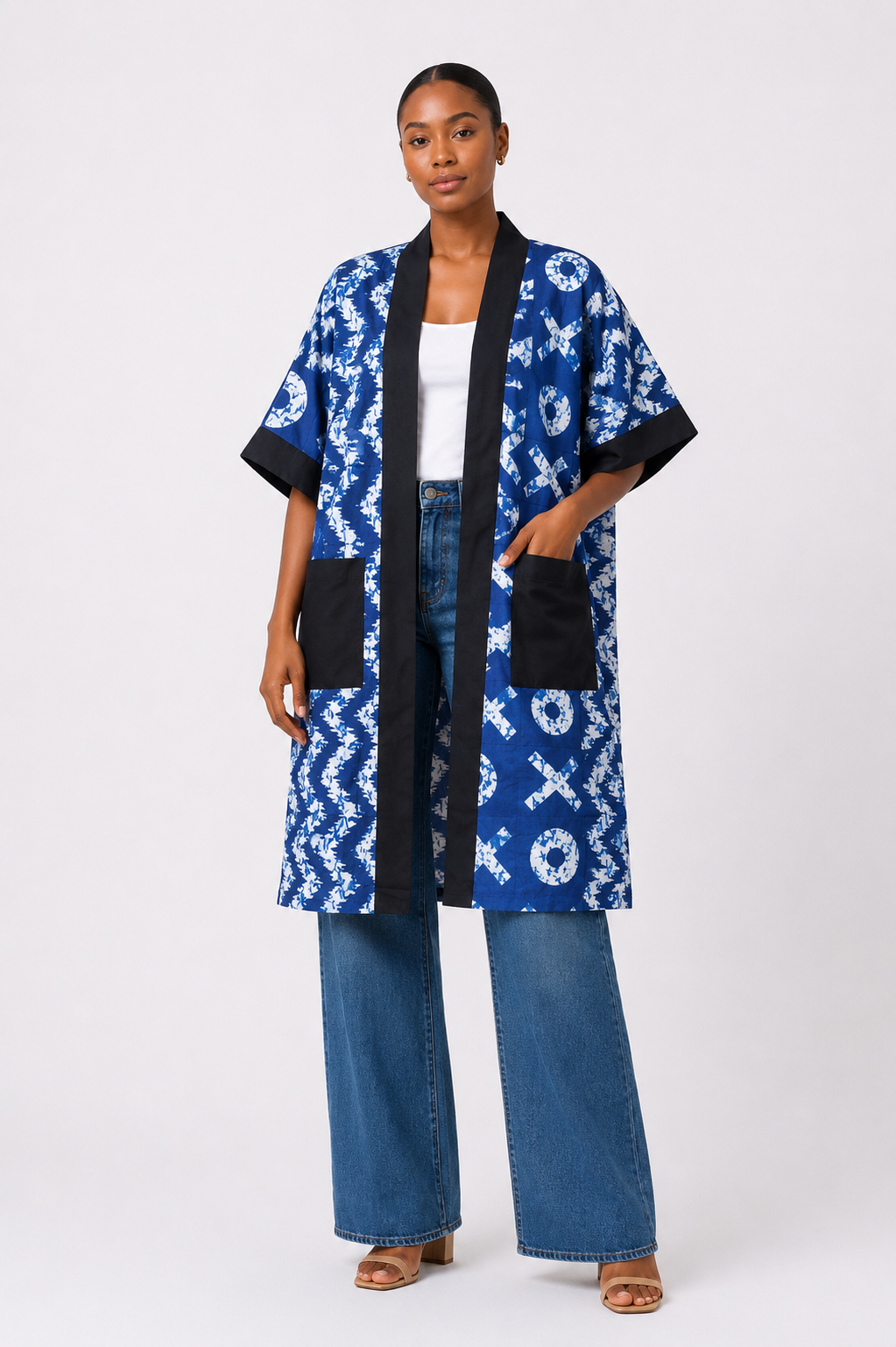Ankara Kimono with Silk edges | African Print Duster | Agbeke Style