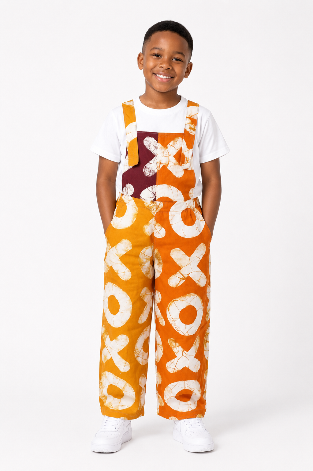 Ankara Dungaree Pants & Tee Set | African Print Kids' Set | Agbeke Style