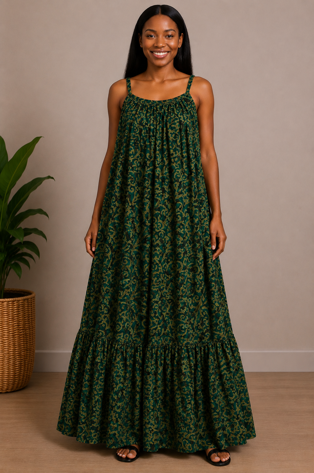 *Adire Sweetheart Maxi Dress | African Print Dress | Agbeke Style