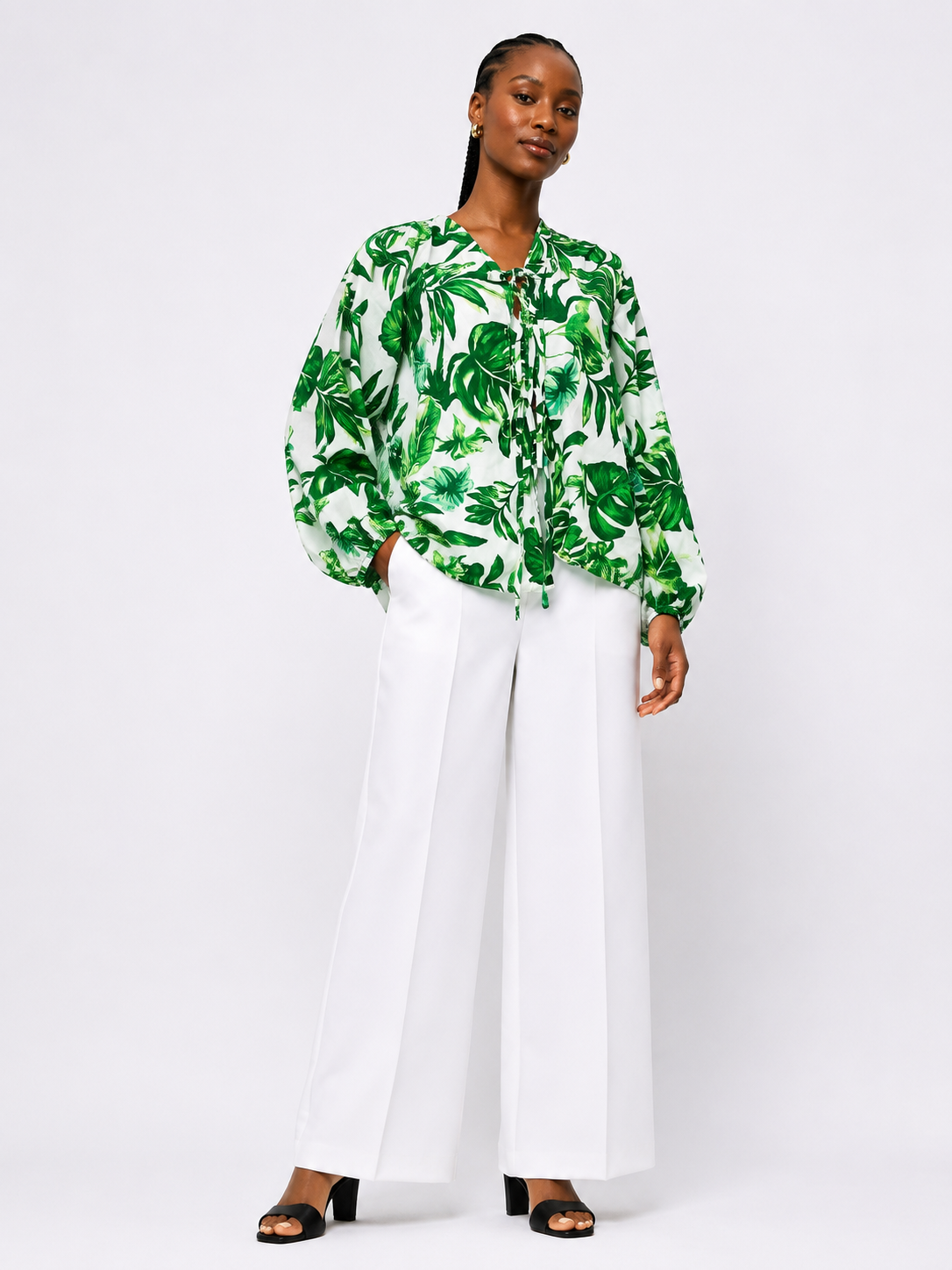 Tie-Front Blouse 2-Piece Set | African Style Co-ord | Agbeke Style