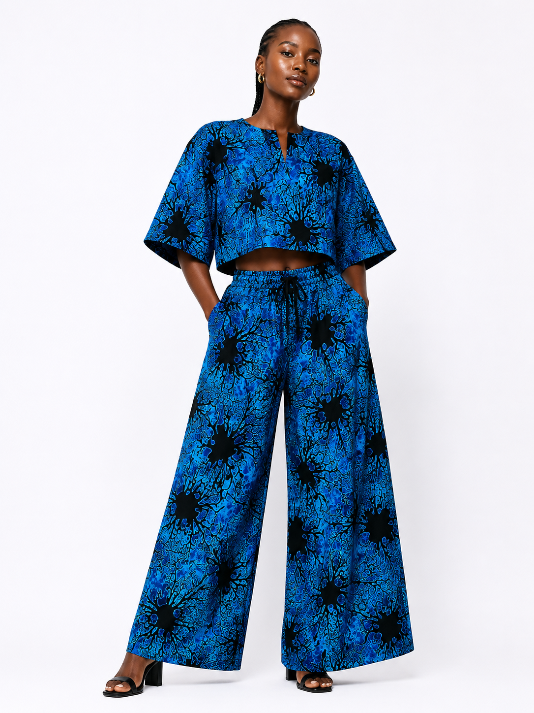 Ankara Crop Top & Wide Leg Palazzo Set | African Print Co-ord | Agbeke Style