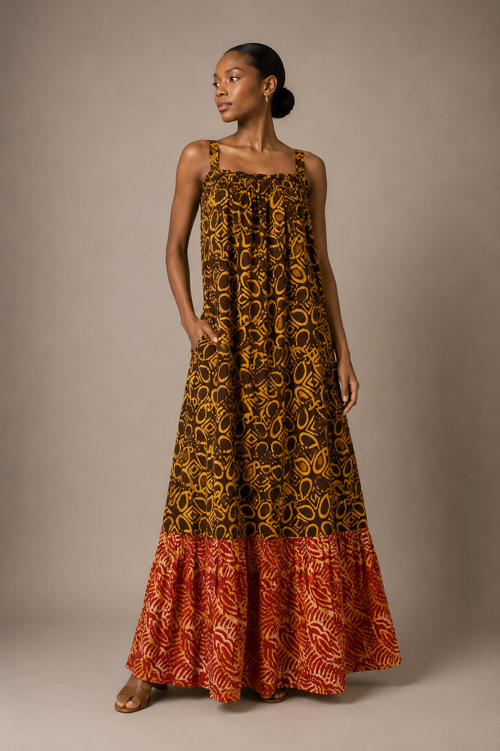 *Adire Sweetheart Maxi Dress | African Print Dress | Agbeke Style