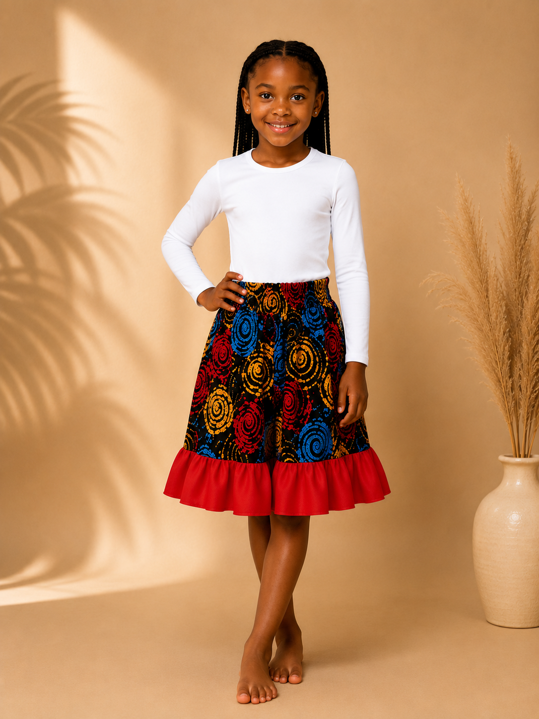 Ankara Ruffle Hem Shorts | African Print Kids' Shorts | Agbeke Style