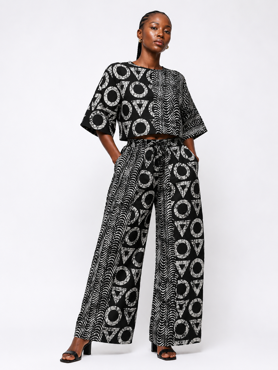 Ankara Crop Top & Wide Leg Palazzo Set | African Print Co-ord | Agbeke Style
