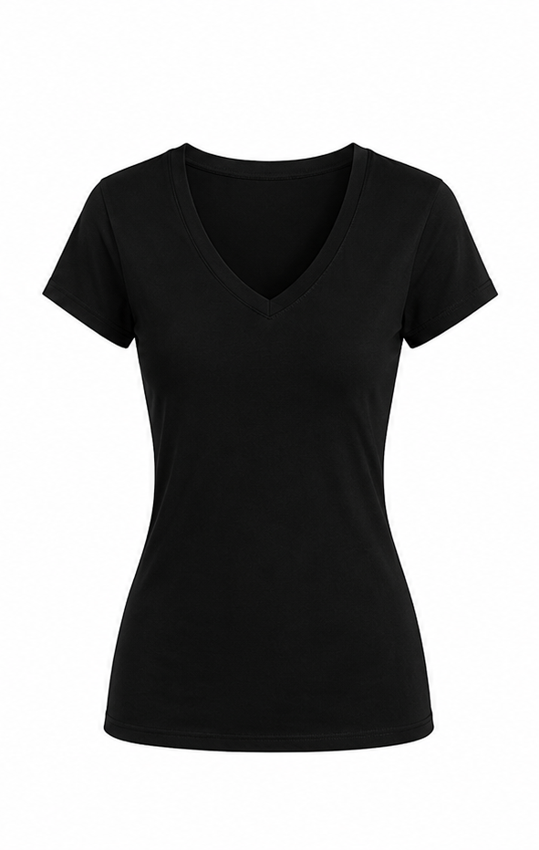 *Fitted V-Neck Short Sleeve Top | Women's Wardrobe Essential | Agbeke Style