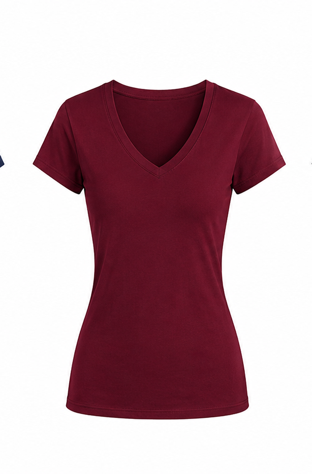 *Fitted V-Neck Short Sleeve Top | Women's Wardrobe Essential | Agbeke Style