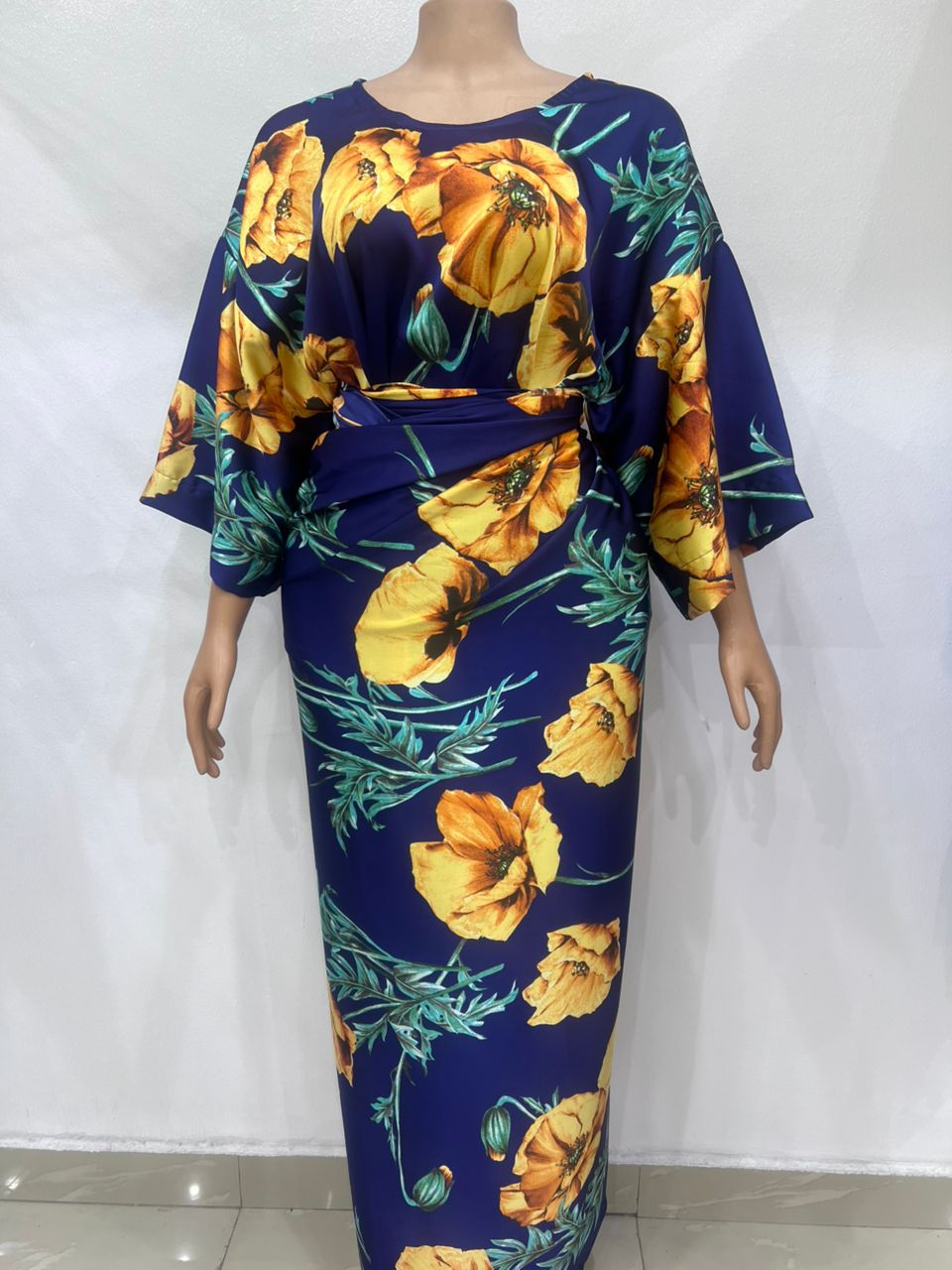 *Silky Iro & Buba Wrap Set | Floral Print Two-Piece | Agbeke Style