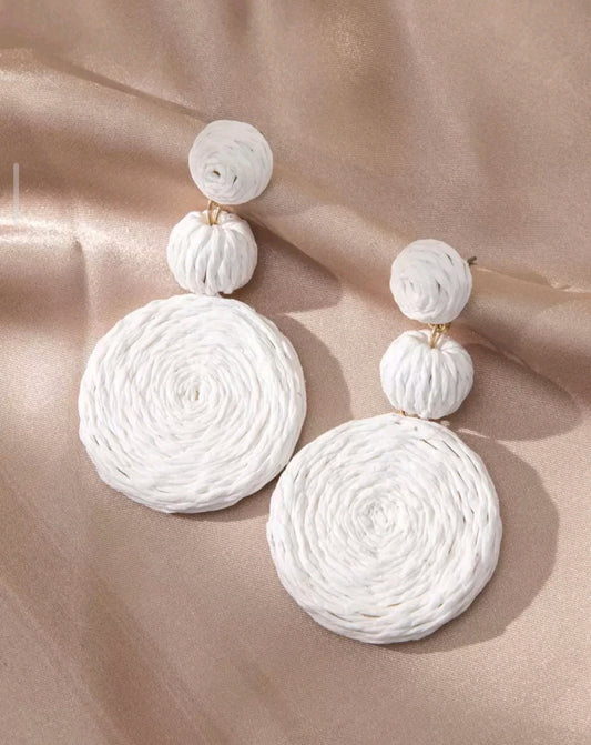 *Raffia Woven Statement Earrings | Women's Boho Earrings | Agbeke Style