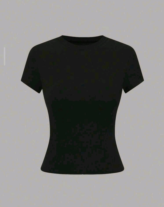 *Fitted Crew Neck Baby Tee | Women's Wardrobe Essential | Agbeke Style