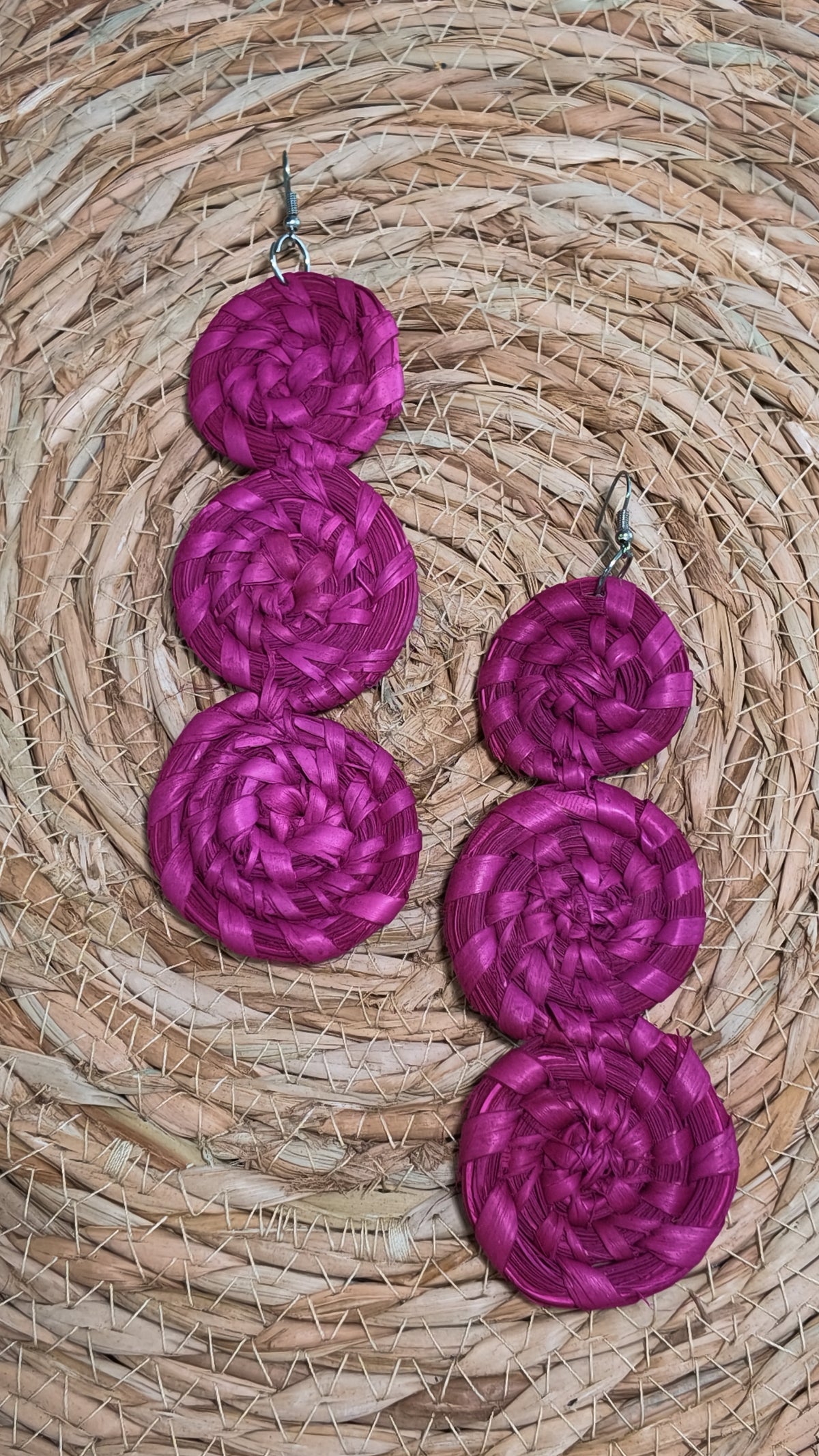 Hand-Woven Raffia Statement Drop Earrings | Bohemian Artisan Jewelry | Agbeke Style