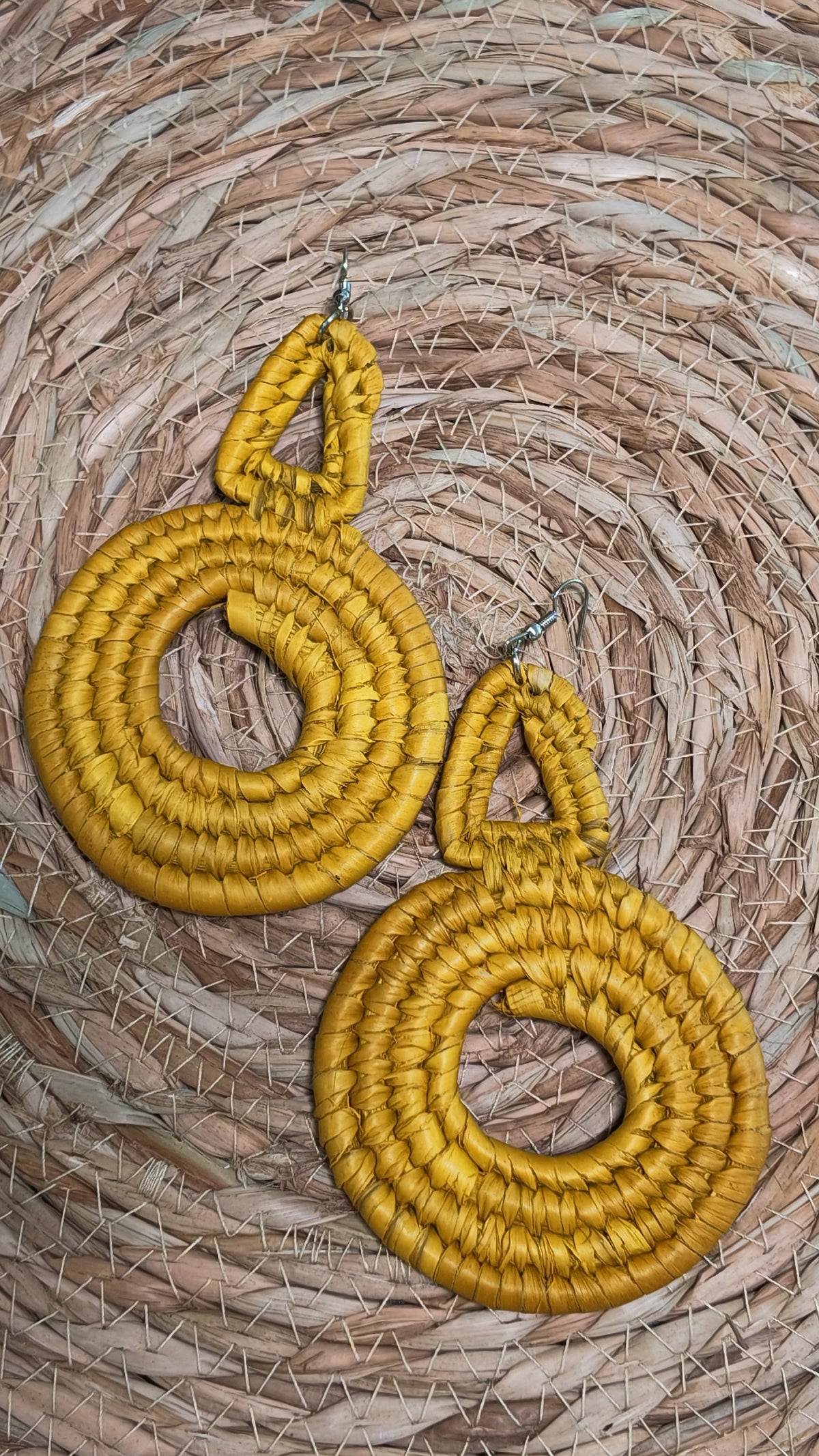 Hand-Woven Raffia Statement Drop Earrings | Bohemian Artisan Jewelry | Agbeke Style