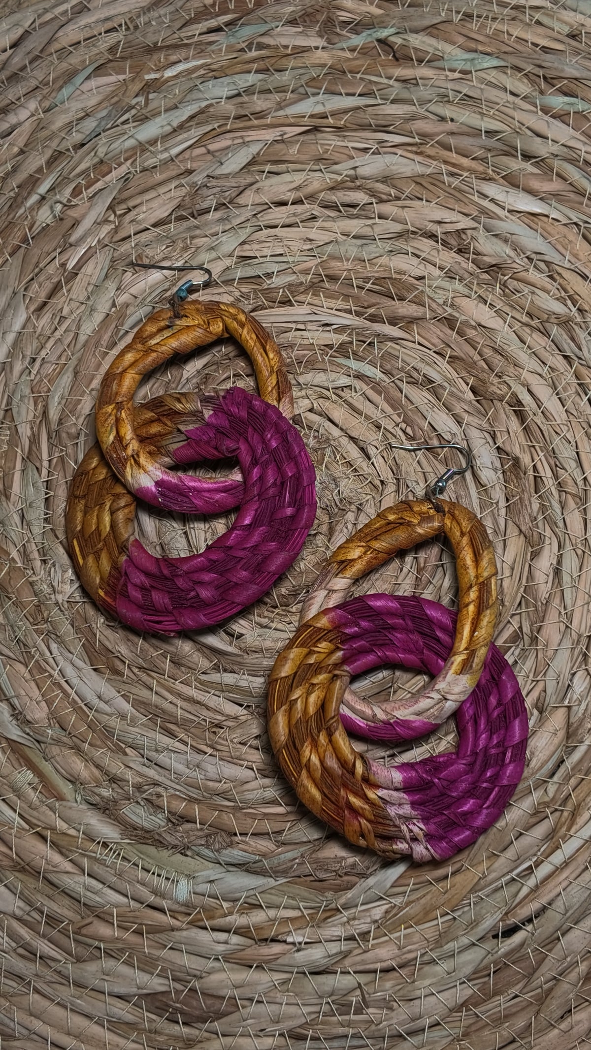 Hand-Woven Raffia Statement Drop Earrings | Bohemian Artisan Jewelry | Agbeke Style